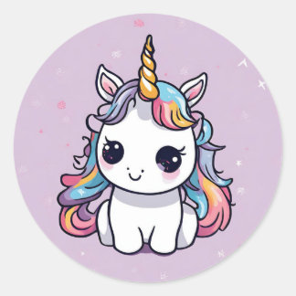 Baby Unicorn Party Favor Stickers Runt Klistermärke