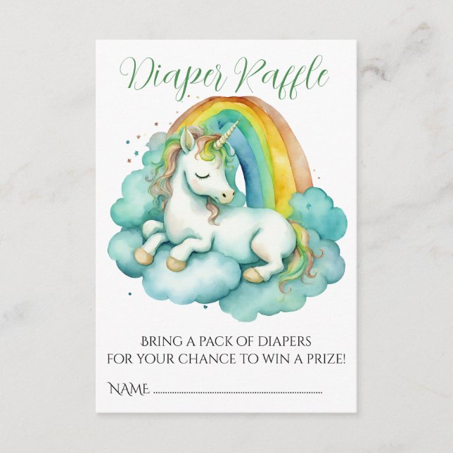 Baby Unicorn Unisex Baby Shower Raffle Tilläggskort (Framsida)