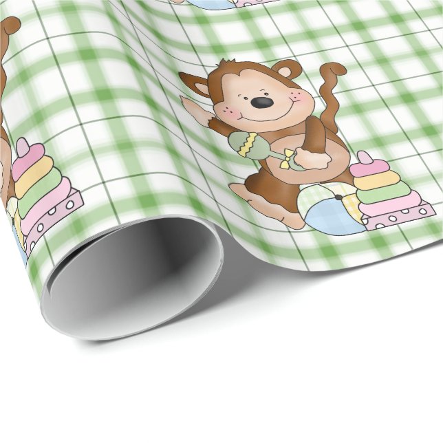 Baby Unisex Monkey-tecknad, papper Presentpapper (Rullad Hörn)