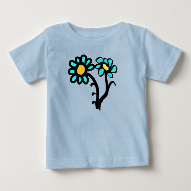 Baby Unisex T-Shirt Blommor (Framsida)