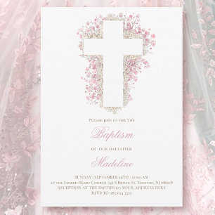 baby utandblommor kor Baptism Inbjudningar