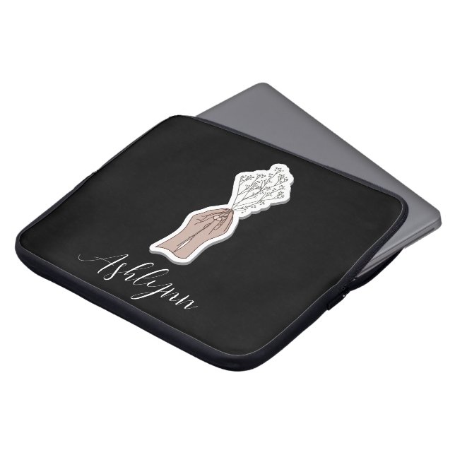 Baby utandningsblommor laptop fodral (Framsida topp)