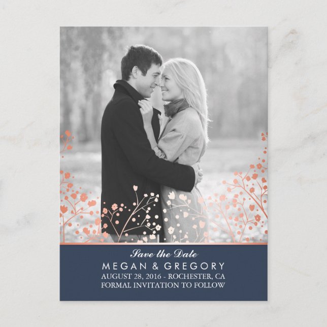 baby utandningseffekt ro guld spara datumet meddelande vykort (Framsida)