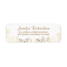 baby utandningsluft guld och vit bröllop returadress etikett