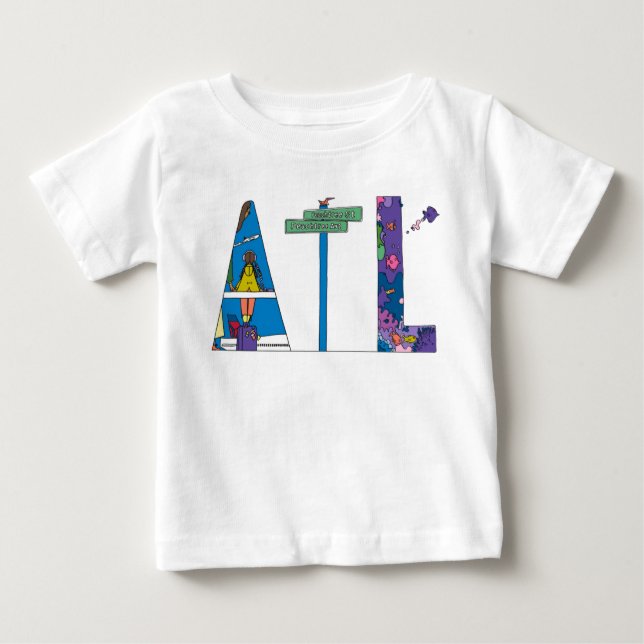 Baby utslagsplats | ATLANTA, GA (ATL) Tee (Framsida)