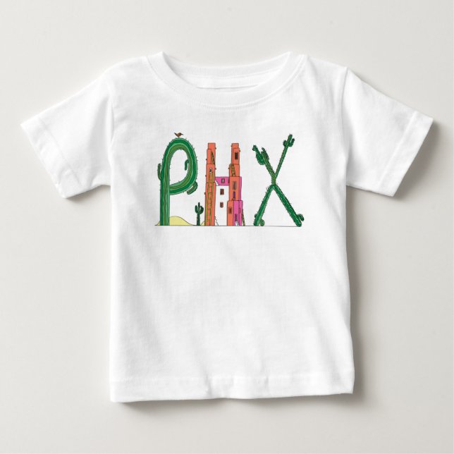 Baby utslagsplats | PHOENIX, AZ (PHX) Tee Shirt (Framsida)