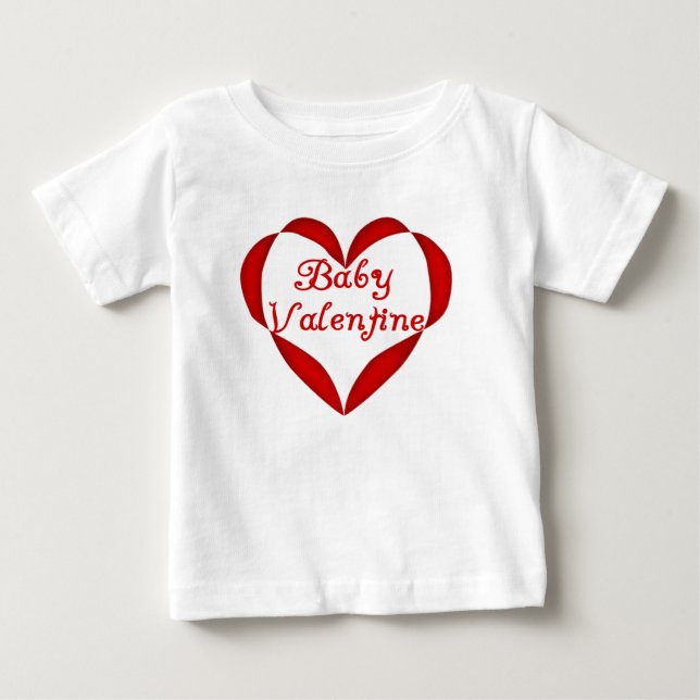Baby Valentine Red Heart T Shirt (Framsida)