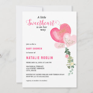 Baby Valentines Shower Inbjudningar