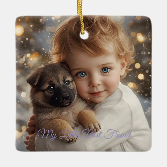 Baby & Valp Julmagisk Ornament (Framsida)