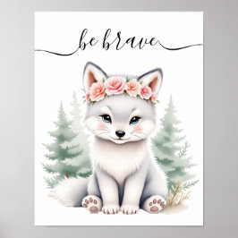 Baby Varg Woodland Nursery Bravery Affirmation Poster