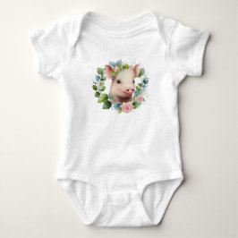 Baby Vattenfärgad gris med utandning av nederbörd T Shirt