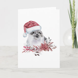 Baby vattensälen med julhatt kort