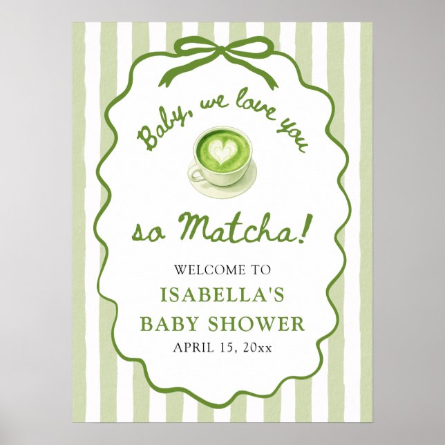 Baby Vi älskar dig så Matcha Baby Shower Välkommen Poster (Framsidan)