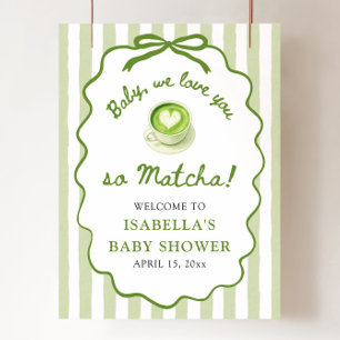 Baby Vi älskar dig så Matcha Baby Shower Välkommen Poster