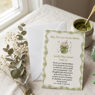 Baby vi älskar dig så mycket Grön matcha-båge Tack Kort