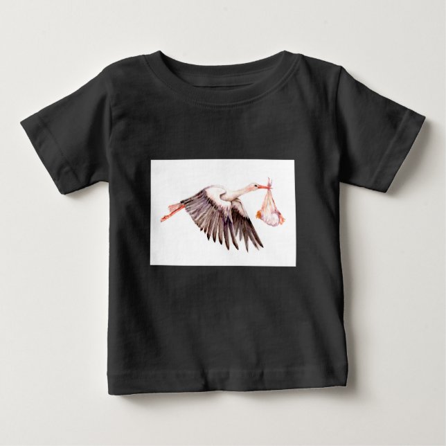 Baby vid Stork T Shirt (Framsida)