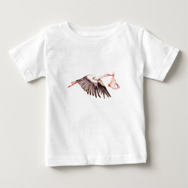 Baby vid Stork T-shirt (Framsida)