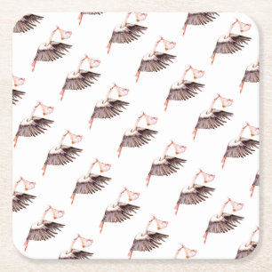 Baby vid Stork Underlägg Papper Kvadrat