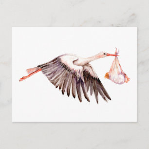 Baby vid Stork Vykort