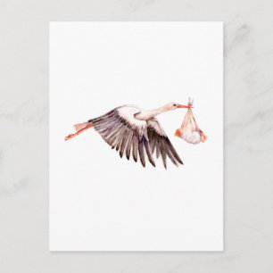 Baby vid Stork Vykort