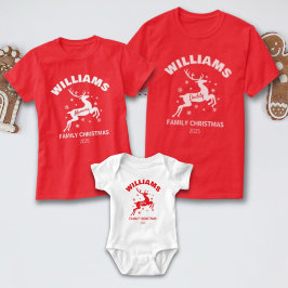 Baby Vinter Ren Familj Jul T Shirt