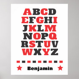 Baby visuell stimulering röd vit svart bas poster