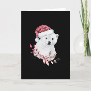 Baby Vit Björn Som Har Julhatt Kort