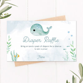 Baby Whale Baby Shower Diaper Raffle Card Placeringskort
