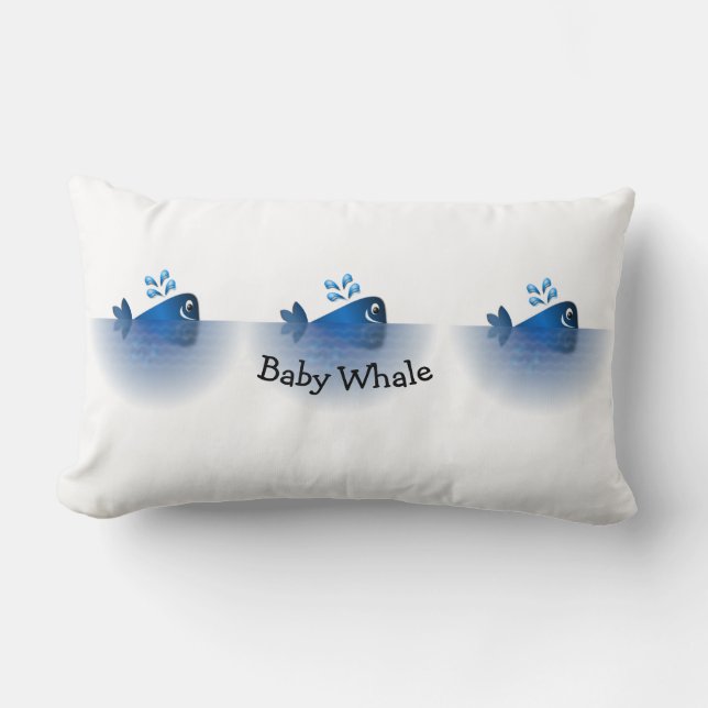 Baby Whale Crib eller Nursing Pillow Lumbarkudde (Framsida)