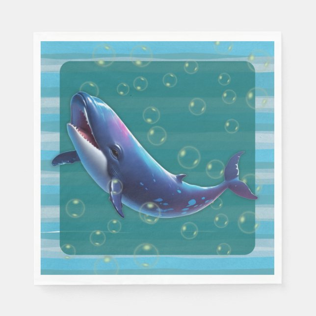 Baby Whale Paper Napkins Pappersservett (Framsidan)