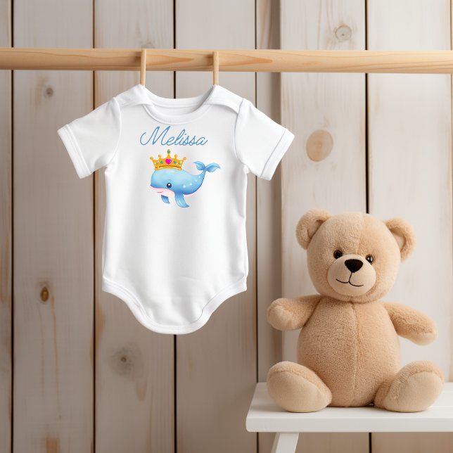 Baby Whale Thmet Baby Bodykostym T Shirt (Cute baby whale  design that you can customize for your newborn baby. Great gift idea for baby. )