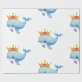 Baby Whale Thmet Baby Wrapping Papper Presentpapper