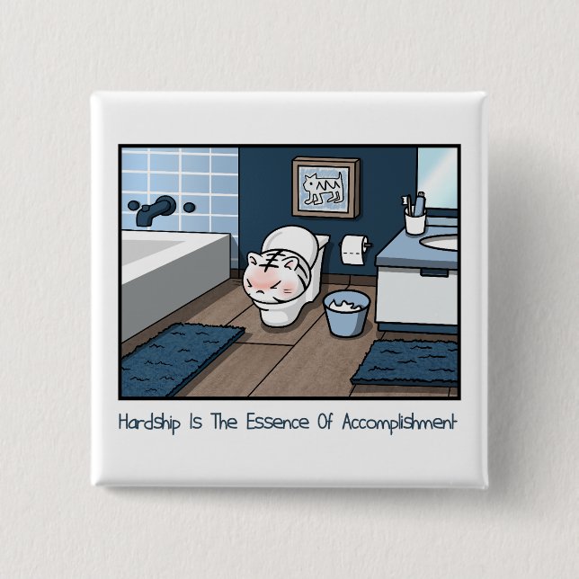 Baby White Tiger Hardship Badge Funny Tecknad Cat Knapp (Framsida)