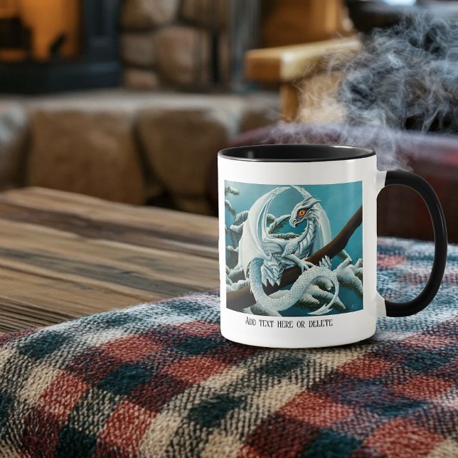 Baby White Winter Dragon Mugg (Skapare uppladdad)