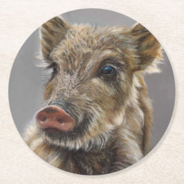 Baby Wild Boar Coaster Underlägg Papper Rund