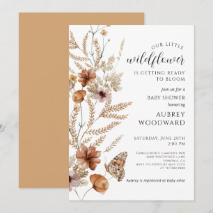Baby Wildblomma Baby Bloom Baby Shower Inbjudningar