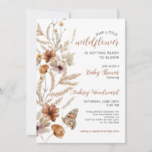 Baby Wildblomma Baby Bloom Baby Shower Inbjudningar