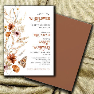 Baby Wildblomma Baby Bloom Baby Shower Inbjudningar