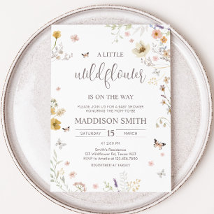 Baby Wildblomma Botanical Vår Baby Shower Inbjudningar