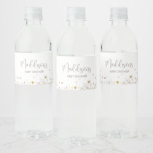 Baby Wildblomma Botanical Vår Baby Shower Vattenflaskor Etikett