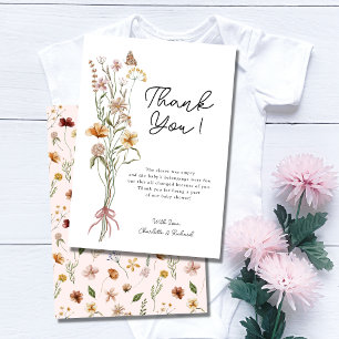 Baby WildblommGirl Baby Shower Tack för ditt kort