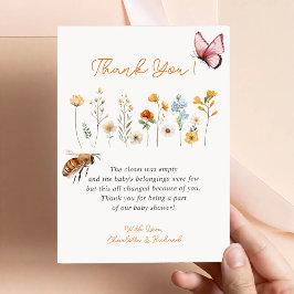 Baby WildblommGirl Baby Shower Tack för ditt kort
