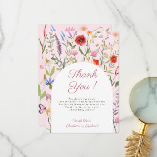 Baby WildblommGirl Baby Shower Tack för ditt kort
