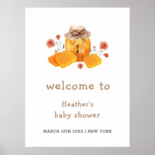 Baby Wildblommhonungsbee Baby Shower Välkommen Poster