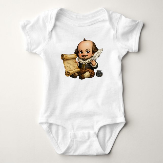 Baby William Shakespeare Busig T Shirt (Framsida)