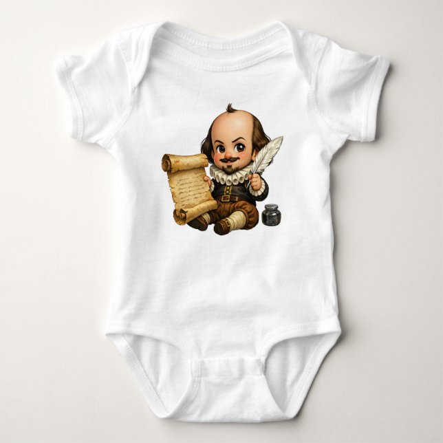 Baby William Shakespeare Mischievious T Shirt (Framsida)