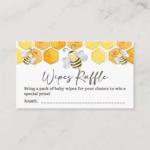 Baby Wipes Raffle Biljett Honungsbin Shower Tilläggskort