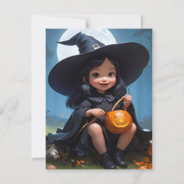 Baby Witch Halloween Vykort
