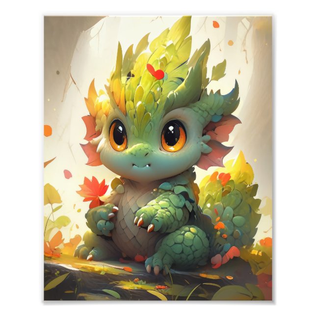 Baby Woodland Dragon Fototryck (Framsidan)