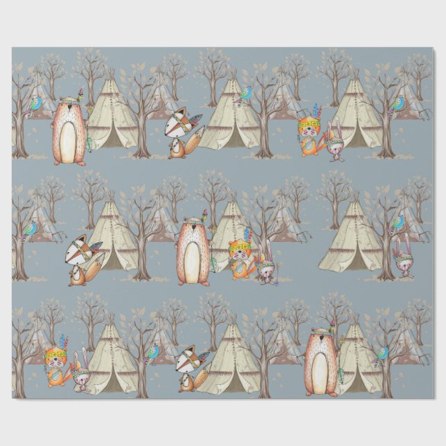 Baby Woodland Forest Animals Gift Presentpapper (Platt)